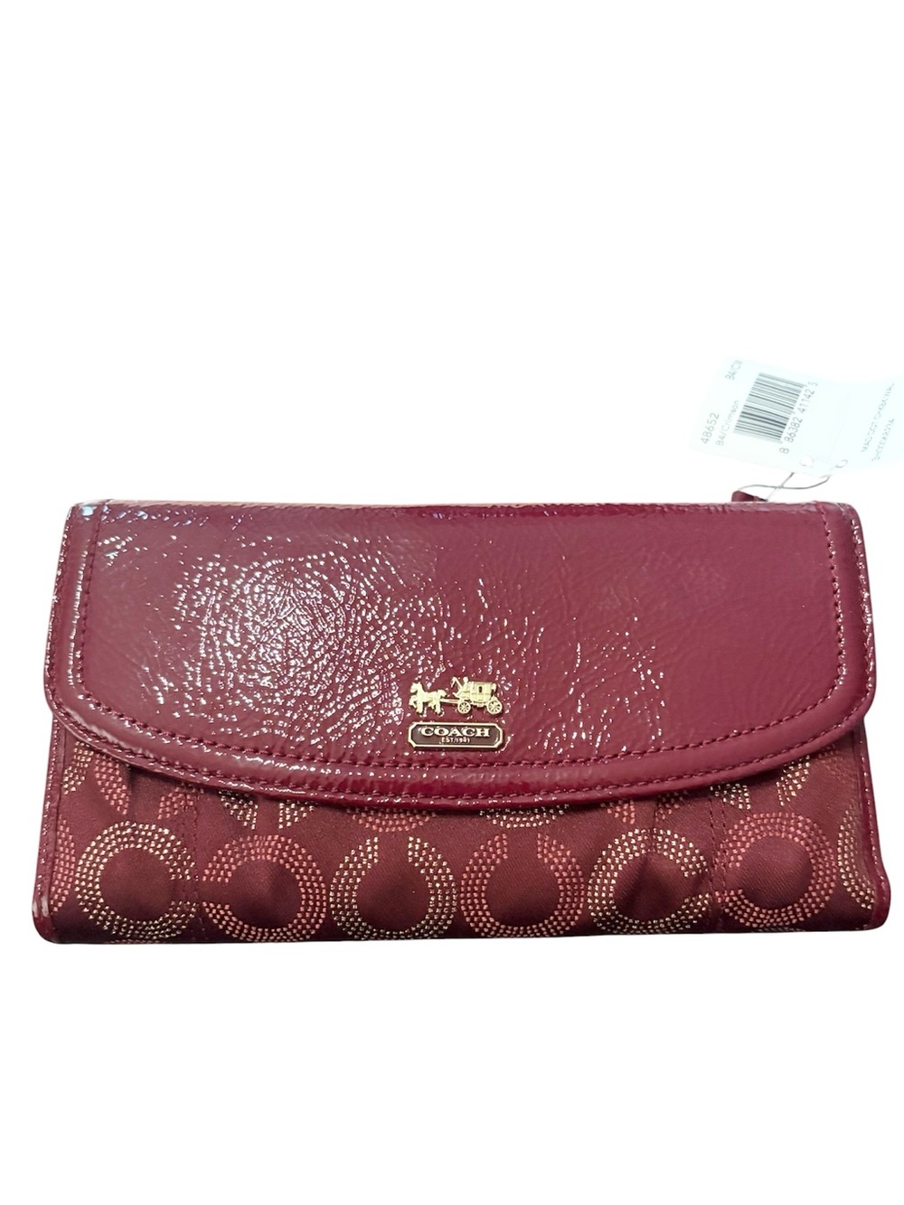 Coach Madison Crimson Signature Continental Wallet NWT